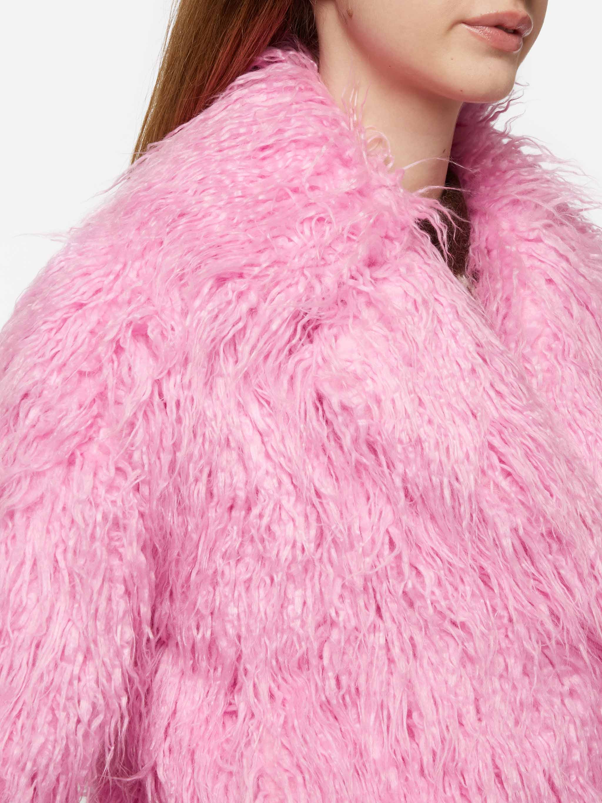 Pink furry short jacket Sully – MC2 Saint Barth