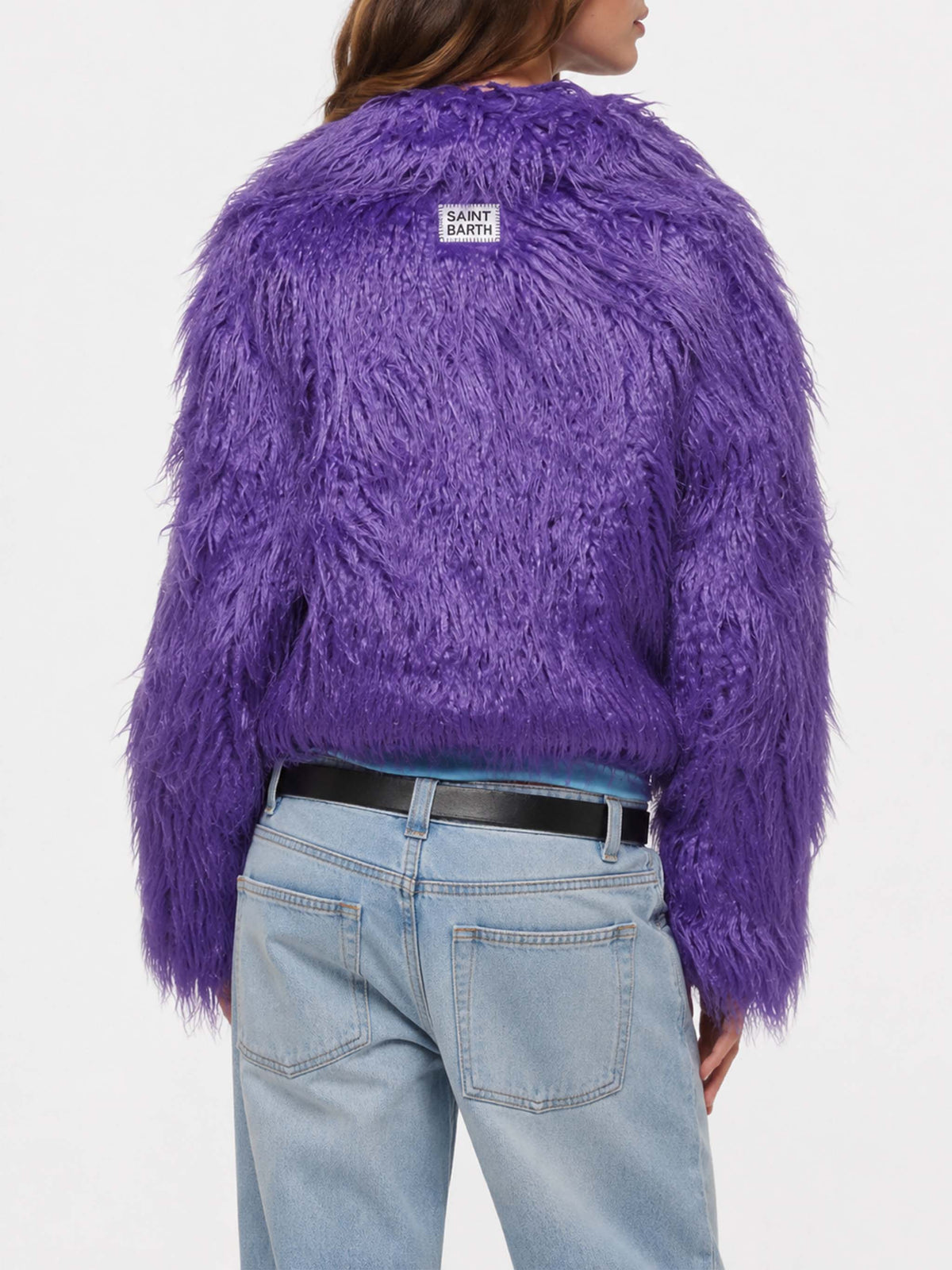 Chaqueta corta de pelo sintético morado Sully 