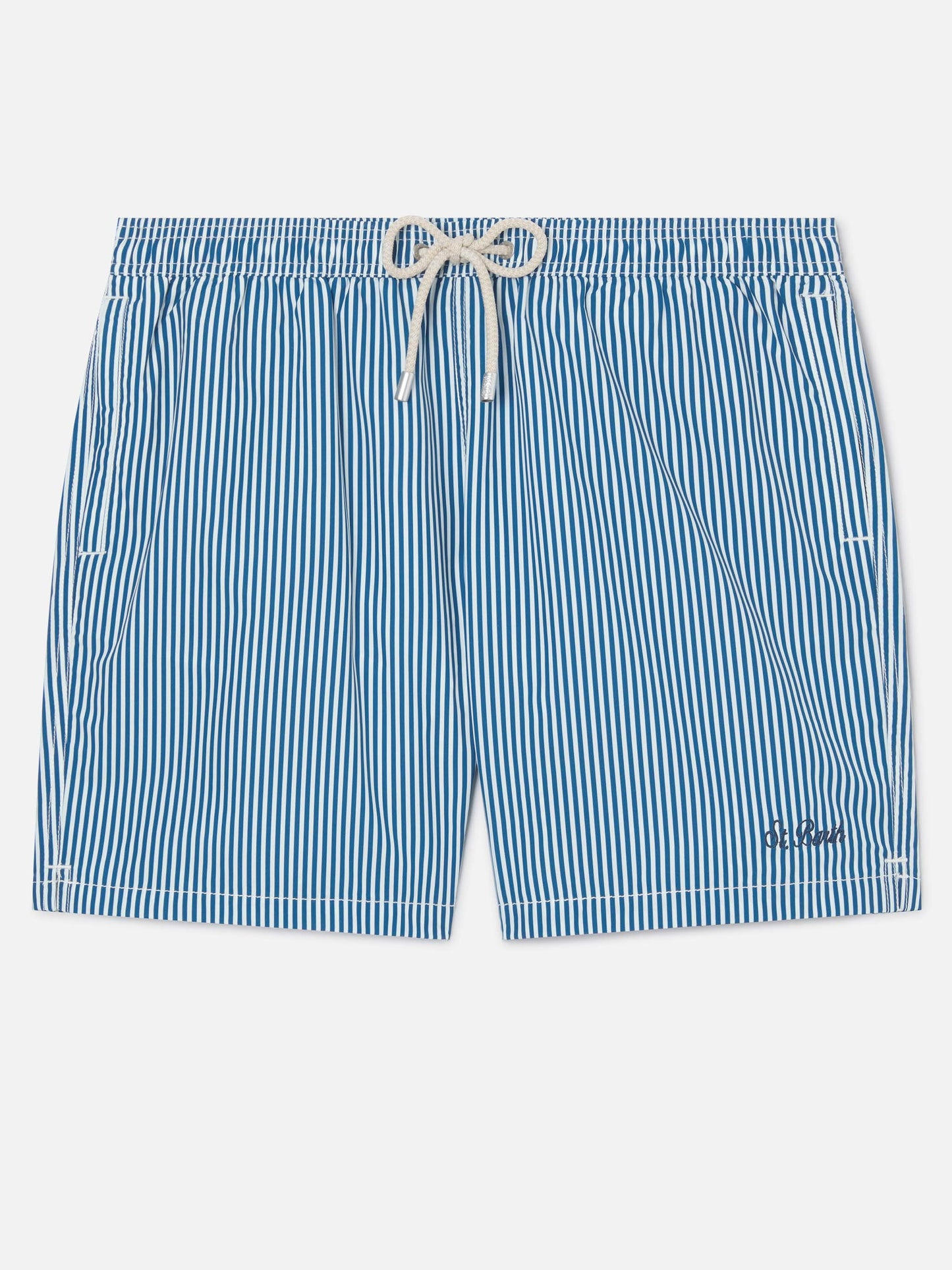 Costume mare Syros a righe bianche e blu