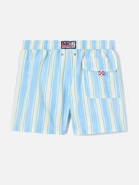 Syros Jr swim shorts striped with St. Barth embroidery