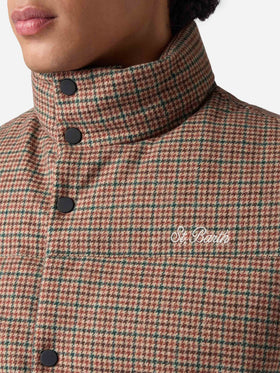 Gilet imbottito in piuma Thunder con stampa pied de poul