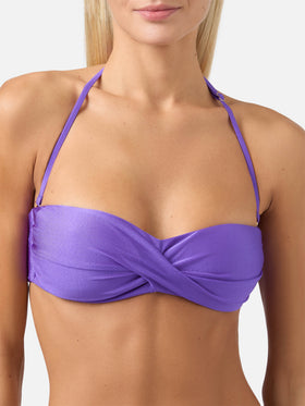 Bandeau bikini Tiarè Rose in shiny purple