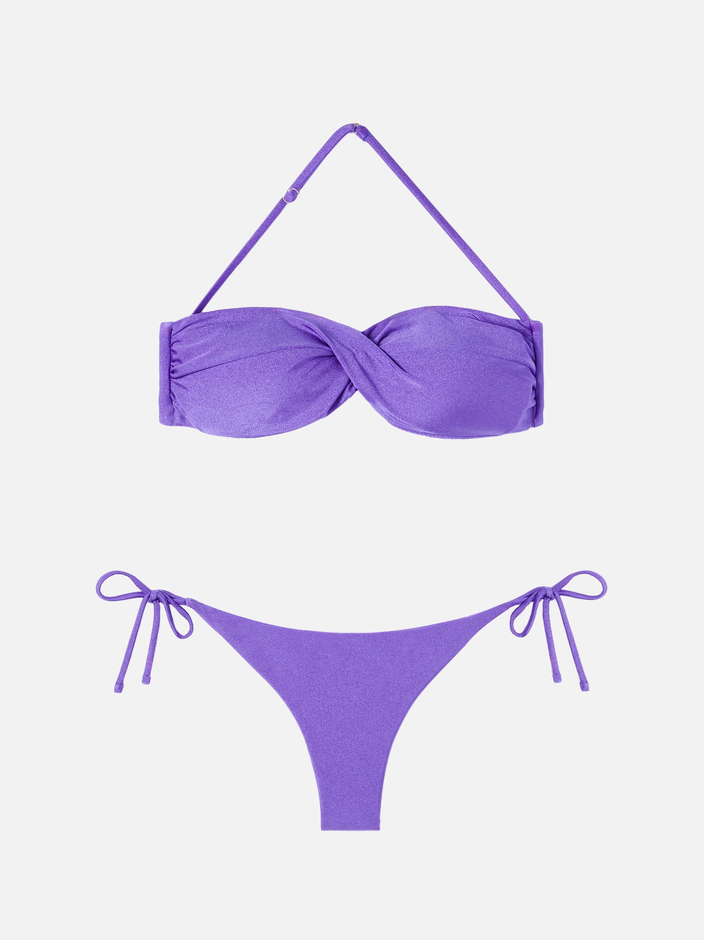 Bandeau bikini Tiarè Rose in shiny purple
