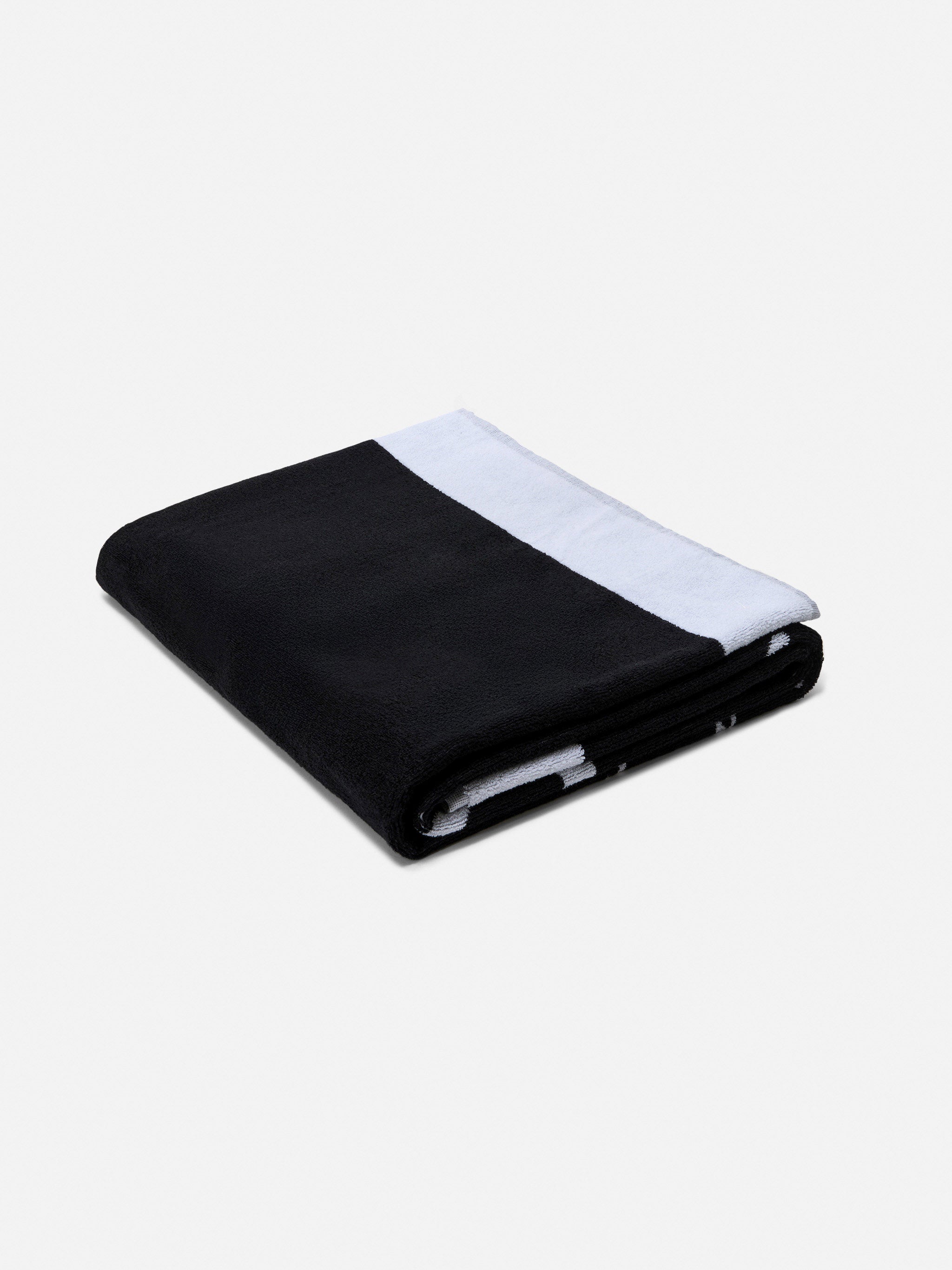 Black terry beach towel with white frame – MC2 Saint Barth