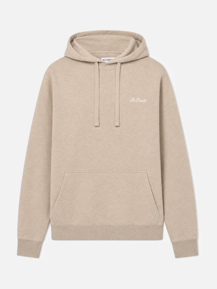 Mélange beige sweatshirt Tribeca with St. Barth embroidery