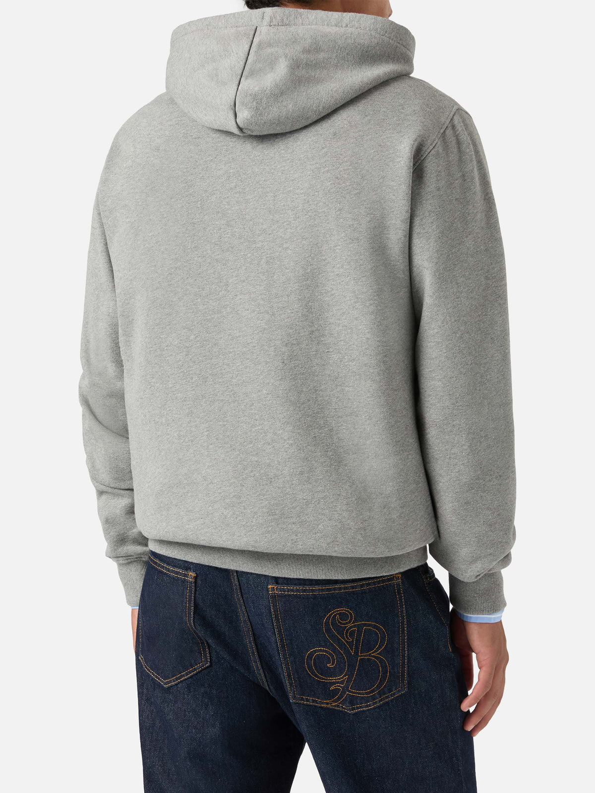 Grey Tribeca cotton hoodie with SB Legacy monogram
