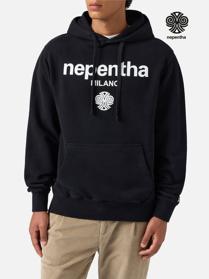 Tribeca cotton hoodie in black with Nephenta print | NEPHENTA SPECIAL EDITION