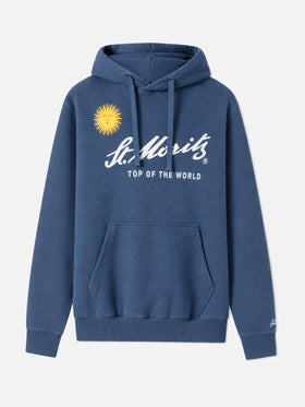 Sudadera con capucha Tribeca de algodón en azul con estampado St. Moritz | ST. MORITZ TOP OF THE WORLD 