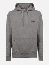 Man mélange grey sweatshirt Tribeca with St. Barth embroidery