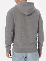 Man mélange grey sweatshirt Tribeca with St. Barth embroidery