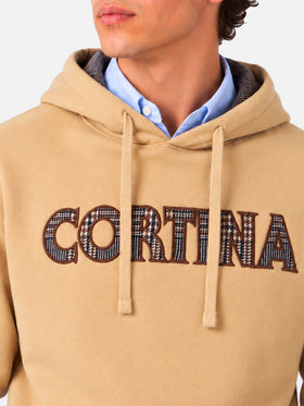 Sudadera con capucha beige Tribeca con parche Cortina 