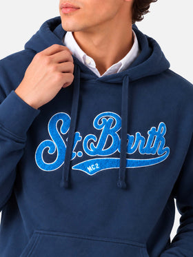 Blauer Tribeca Hoodie mit Frottee-Patch 