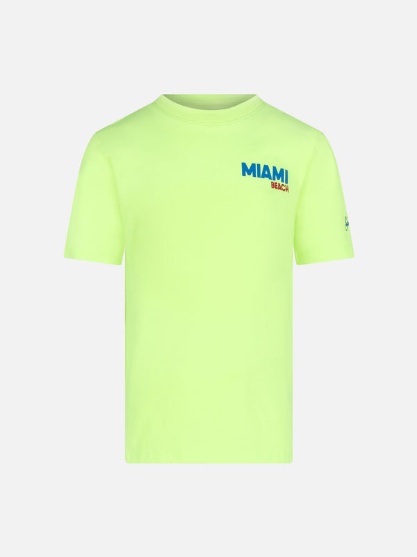 Boy cotton t-shirt with Miami Beach postcard print