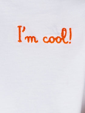 T-shirt da bambino in cotone con ricamo frontale I'm cool e Snoopy sul retro | EDIZIONE SPECIALE PEANUTS™
