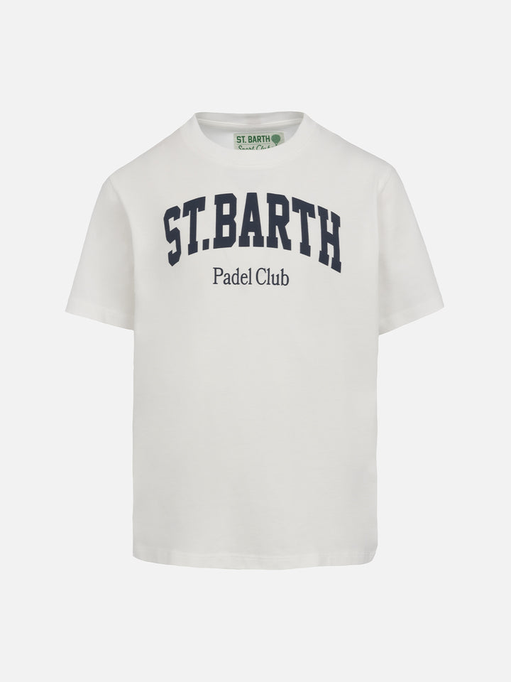 T-shirt da bambino in cotone con scrittaSt. Stampa del club di padel Barth