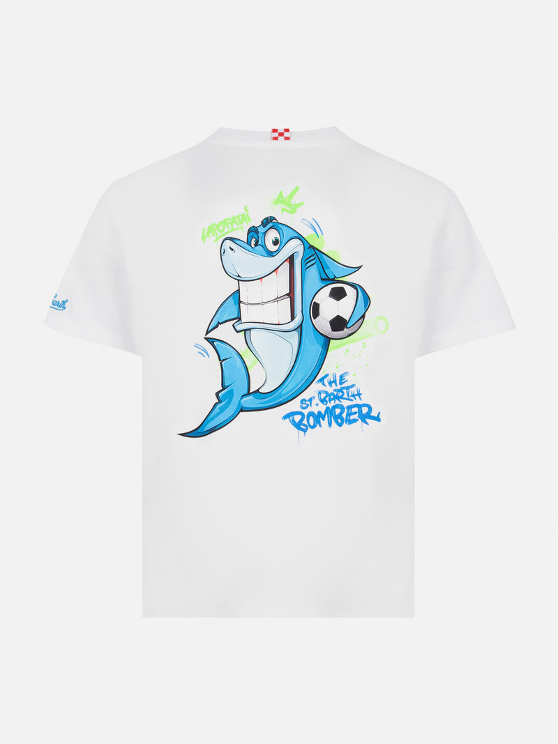 Cotton t-shirt with Cryptopuppets shark print | CRYPTOPUPPETS SPECIAL EDITION