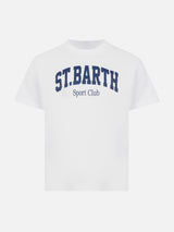 Cotton t-shirt with St. Barth sport club print