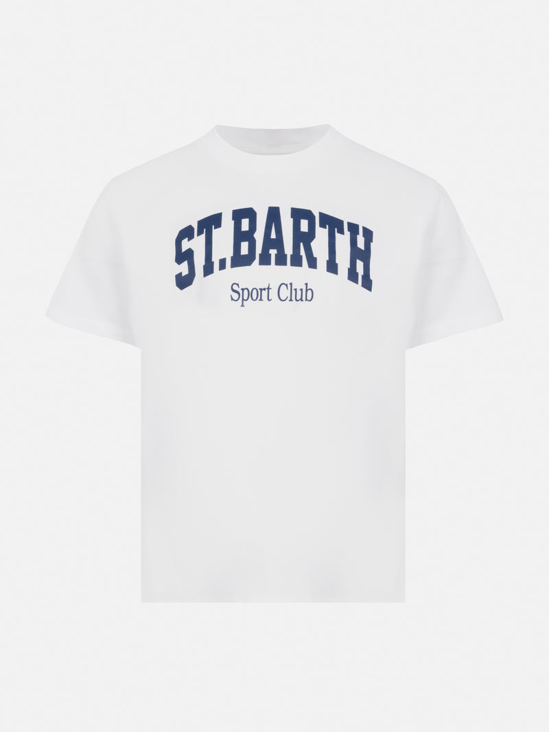 Cotton t-shirt with St. Barth sport club print