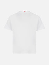 Cotton t-shirt with St. Barth sport club print