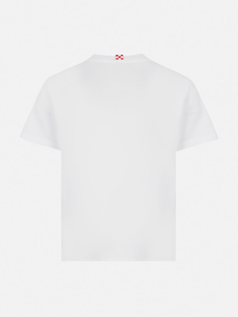 Cotton t-shirt with St. Barth sport club print