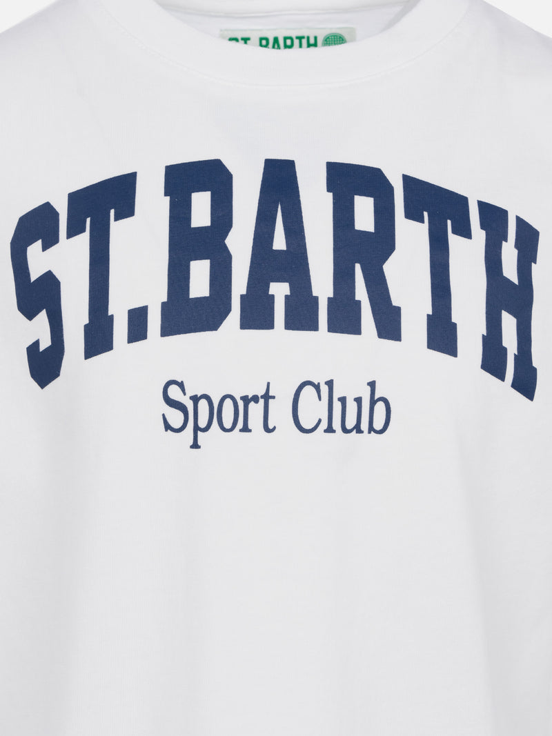 Cotton t-shirt with St. Barth sport club print