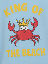 Baumwoll-T-Shirt für Jungen mit King of the Beach-Krabbenaufdruck