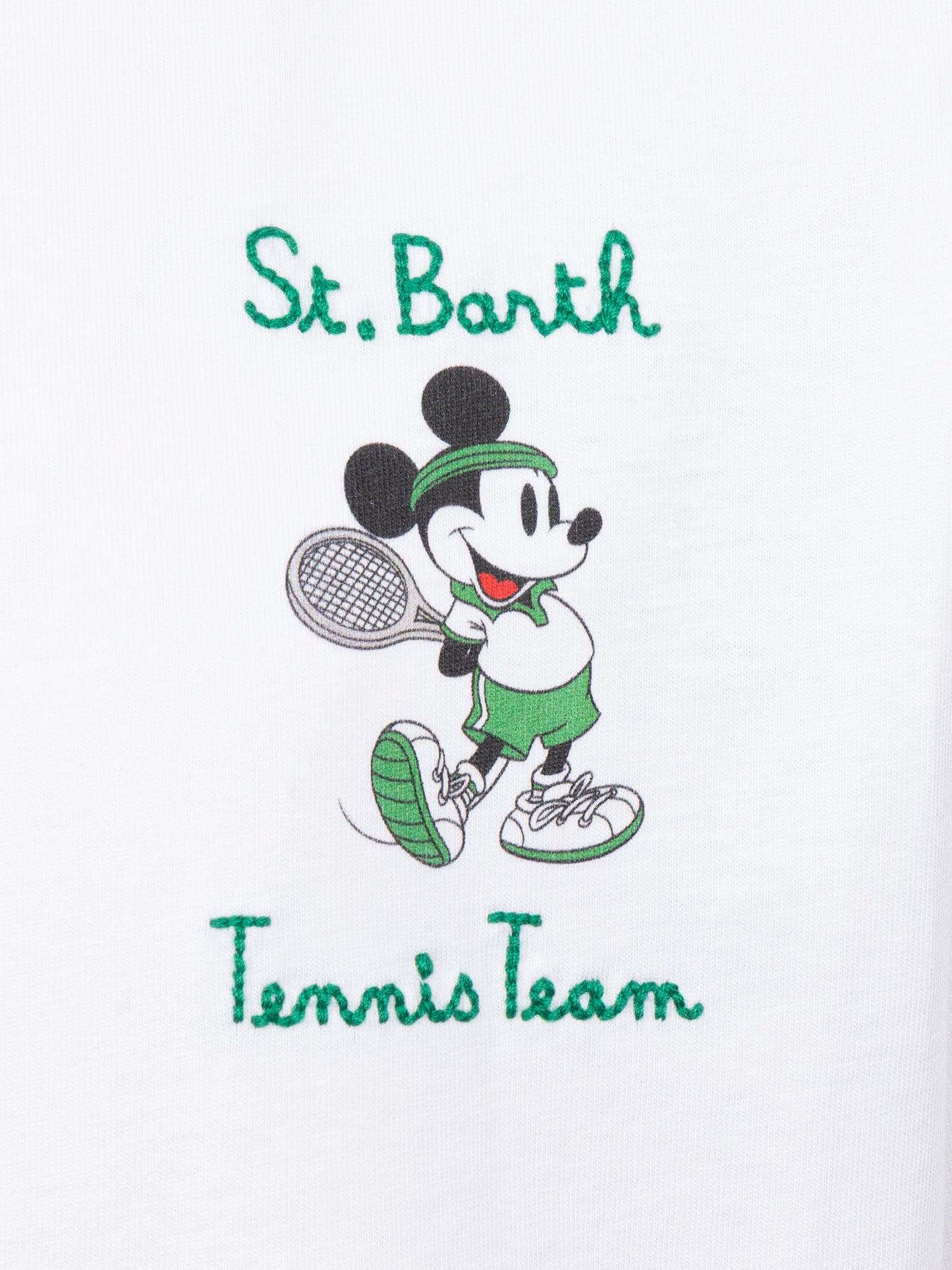 Baumwoll-T-Shirt mit St. Barth Tennisteam-Stickerei und Mickey Mouse-Aufdruck | DISNEY® SPECIAL EDITION