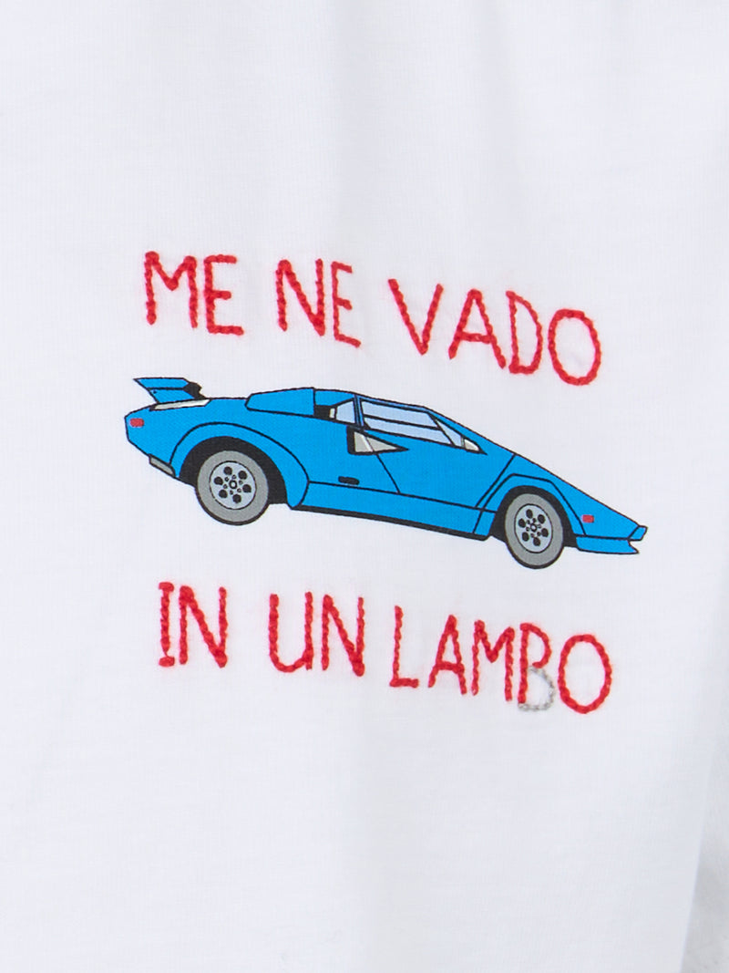 T-shirt in cotone con ricamo In un lambo