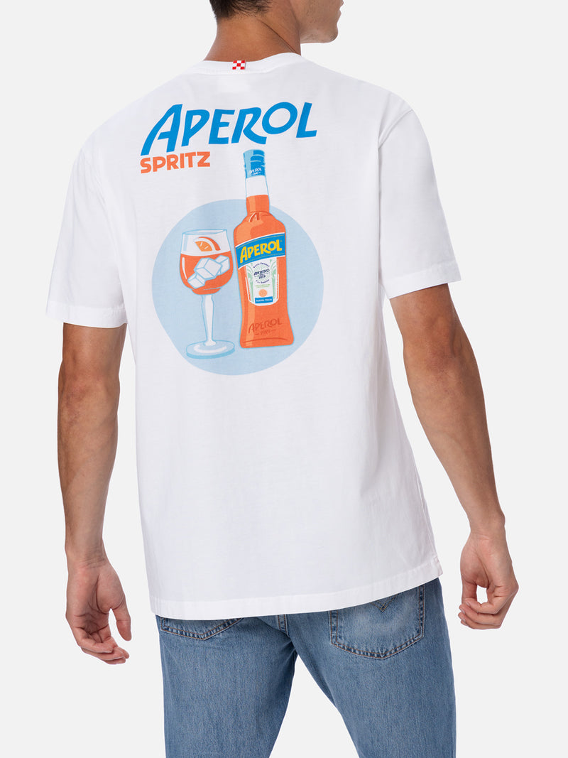 Baumwoll-T-Shirt für Herren mit Aperol Spritz-Aufdruck auf Vorder- und Rückseite | APEROL SONDEREDITION