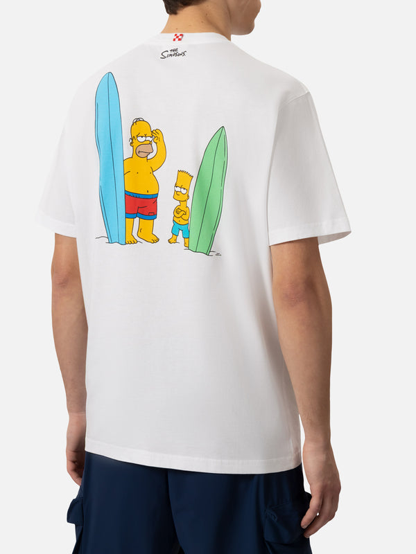 Man cotton t-shirt with The Simpson front embroidery and back print | THE SIMPSON SPECIAL EDITION