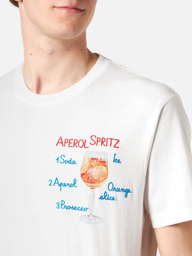 Herren-T-Shirt aus Baumwolle mit Aperol Spritz-Stickerei vorne | APEROL SONDEREDITION