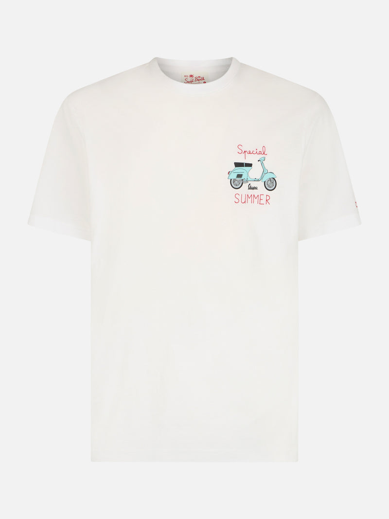 T-shirt da uomo con stampa piazzata e ricamo Vespa | EDIZIONE SPECIALE VESPA