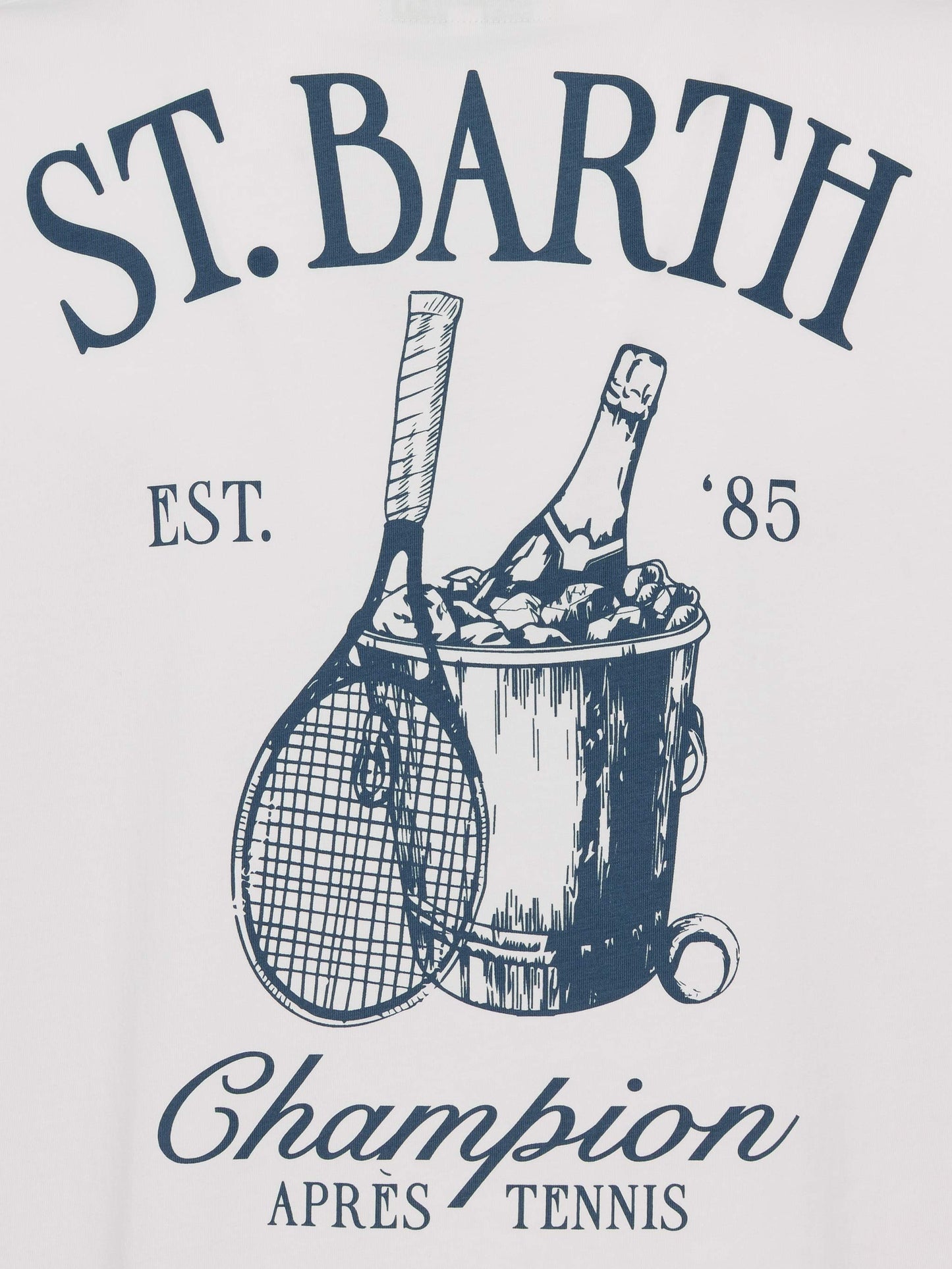 Cotton T-shirt with St. Barth tennis print
