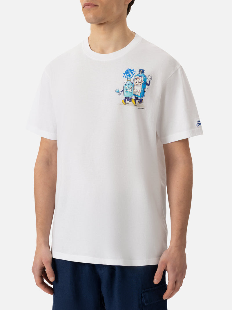 T-shirt Man in cotone con stampa Gino & Tony Cryptopuppets | CRYPTOPUPPETS SPECIAL EDITION