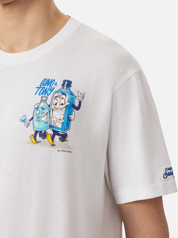 T-shirt Man in cotone con stampa Gino & Tony Cryptopuppets | CRYPTOPUPPETS SPECIAL EDITION