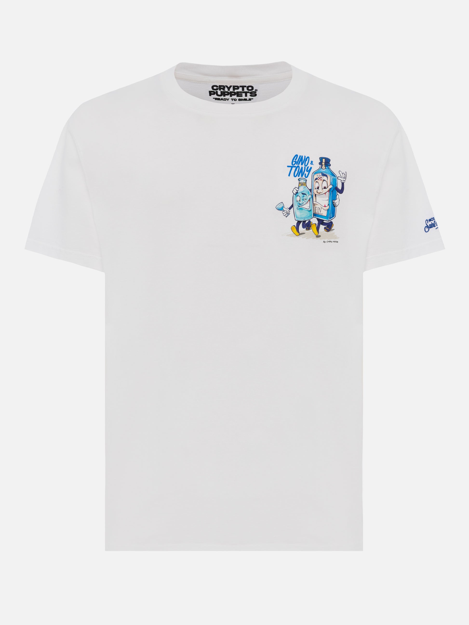 Cotton T-shirt with Gino & Tony Cryptopuppets print | CRYPTOPUPPETS SPECIAL EDITION - MC2 Saint Barth