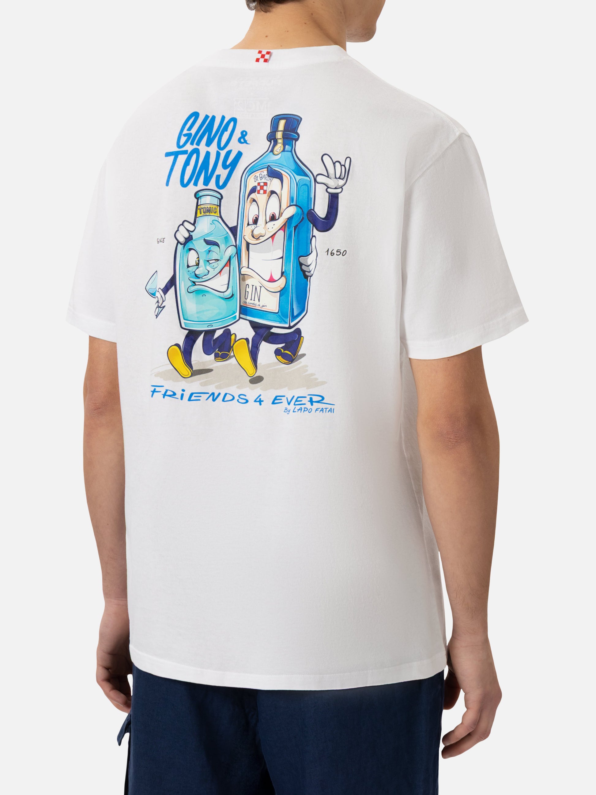 Cotton T-shirt with Gino & Tony Cryptopuppets print | CRYPTOPUPPETS SPECIAL EDITION - MC2 Saint Barth