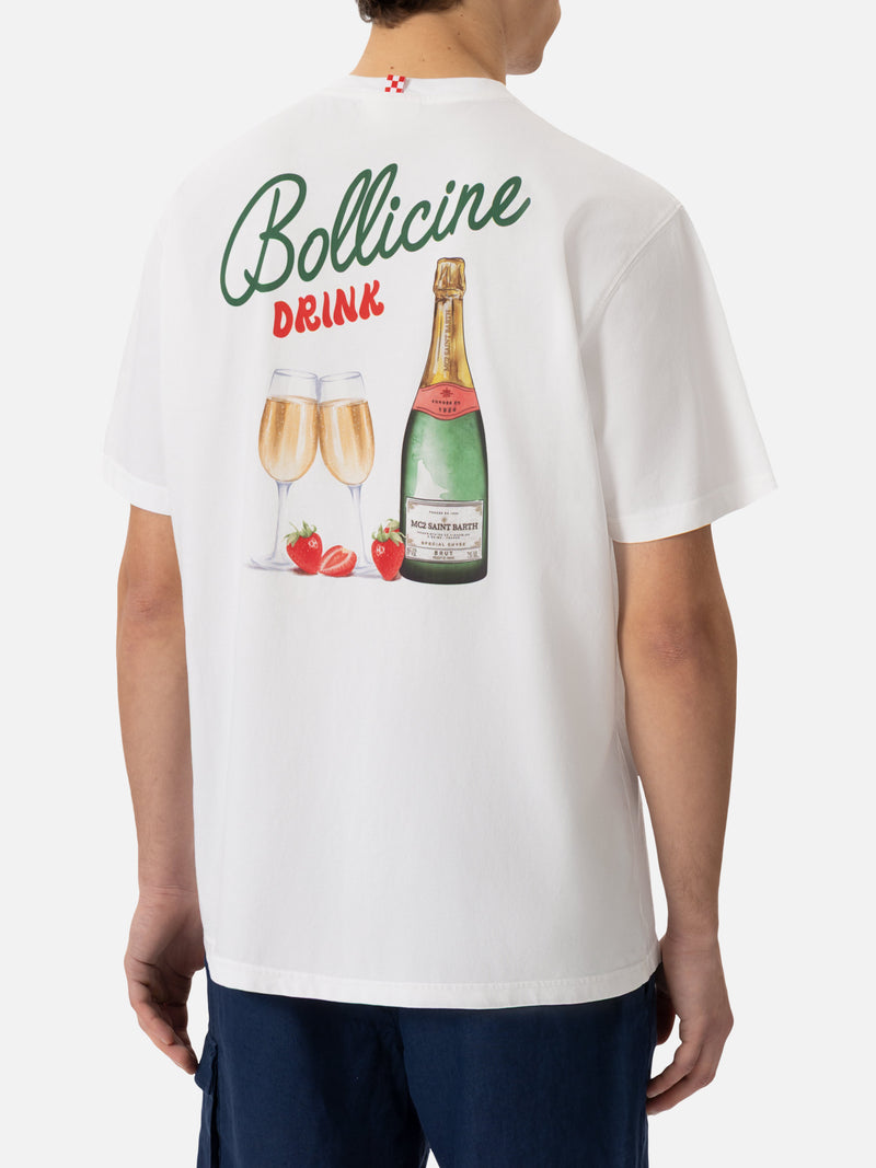 T-shirt Man in cotone con stampa Bollicine Drink