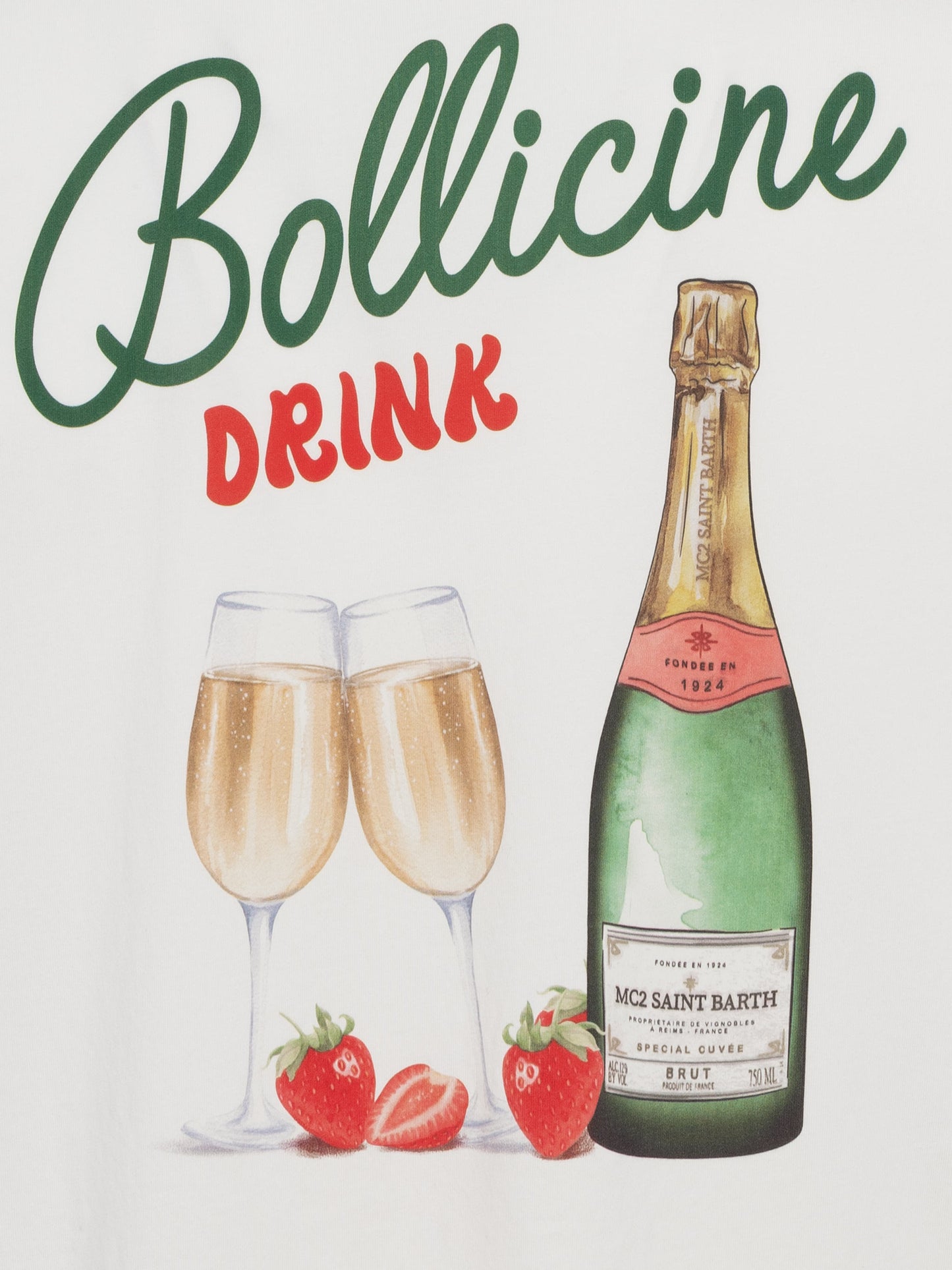 T-shirt Man in cotone con stampa Bollicine Drink