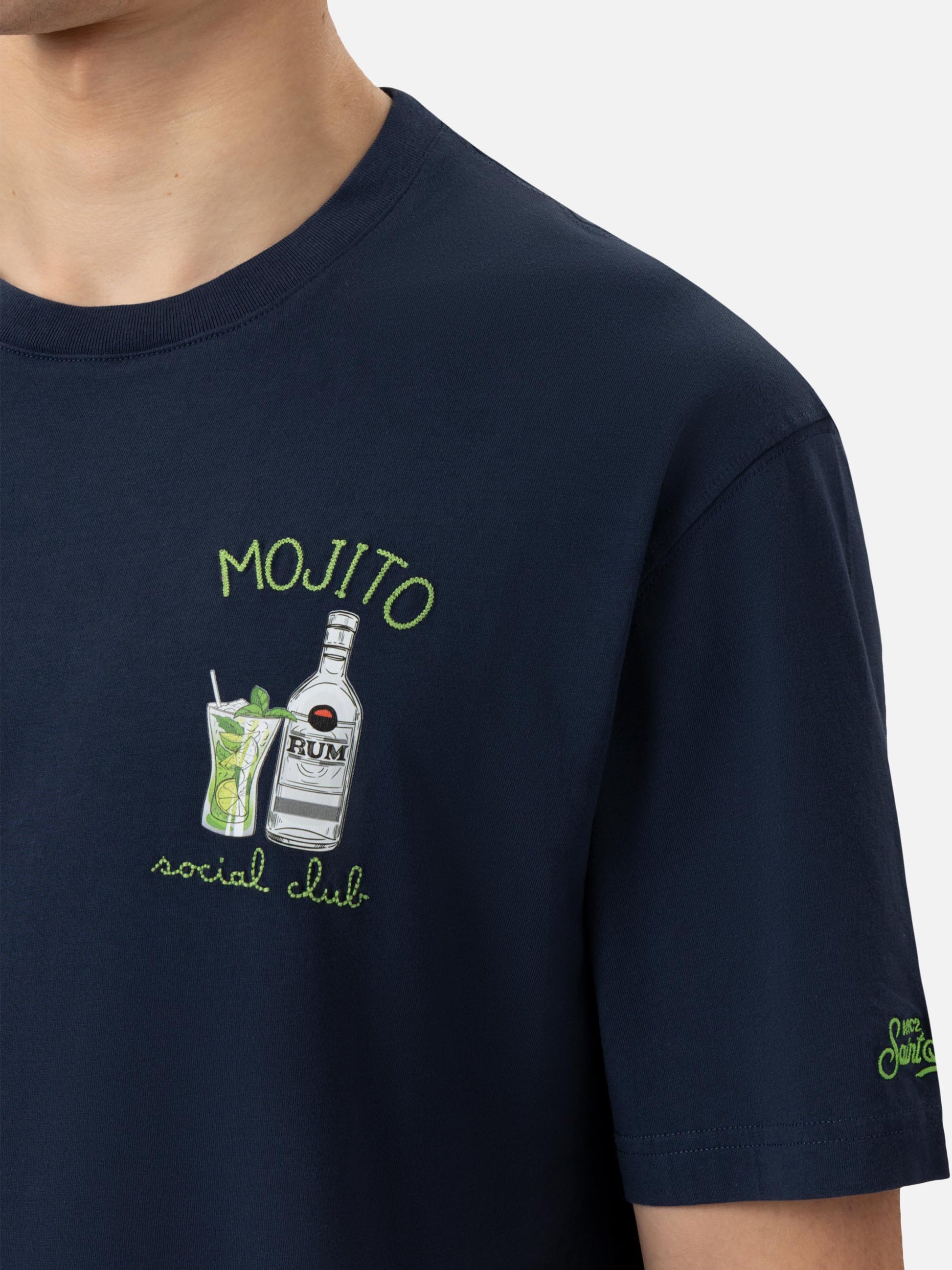 T-shirt with mojito social club embroidery