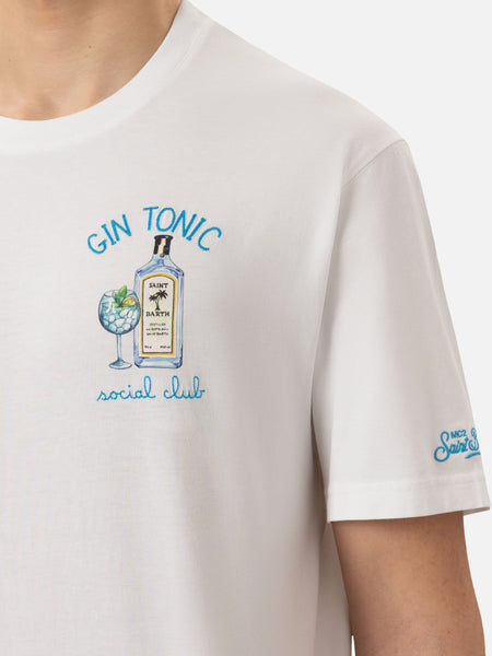 T-shirt with gin tonic social club embroidery – MC2 Saint Barth