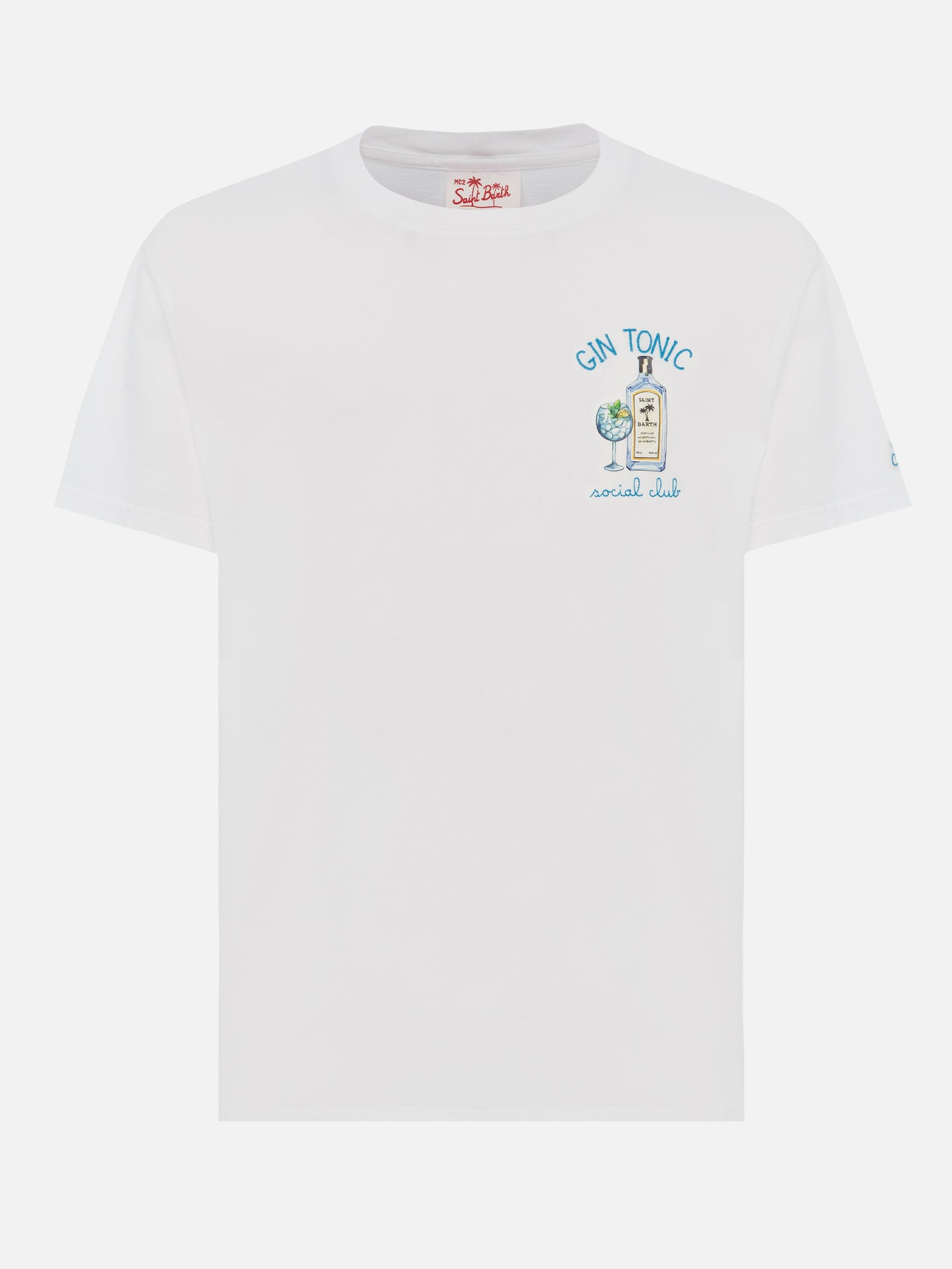 T-shirt Man in cotone organico con ricamo Gin Tonic Social Club