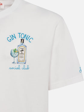 T-shirt Man in cotone organico con ricamo Gin Tonic Social Club
