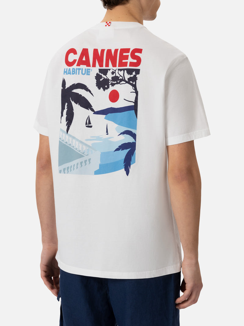 Organic cotton T-shirt with Cannes postcard print