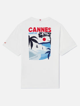 T-shirt Man stampa postcard Cannes