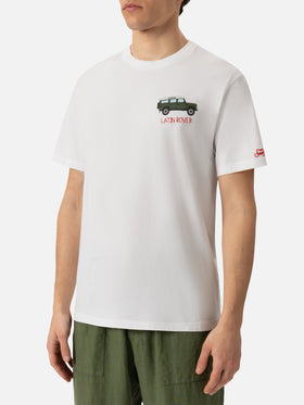 Baumwoll-T-Shirt mit Latin Rover-Stickerei