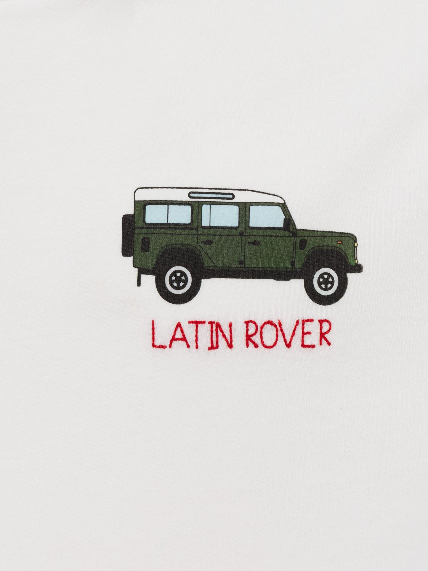 Baumwoll-T-Shirt mit Latin Rover-Stickerei