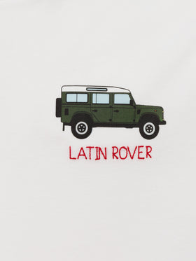 Baumwoll-T-Shirt mit Latin Rover-Stickerei
