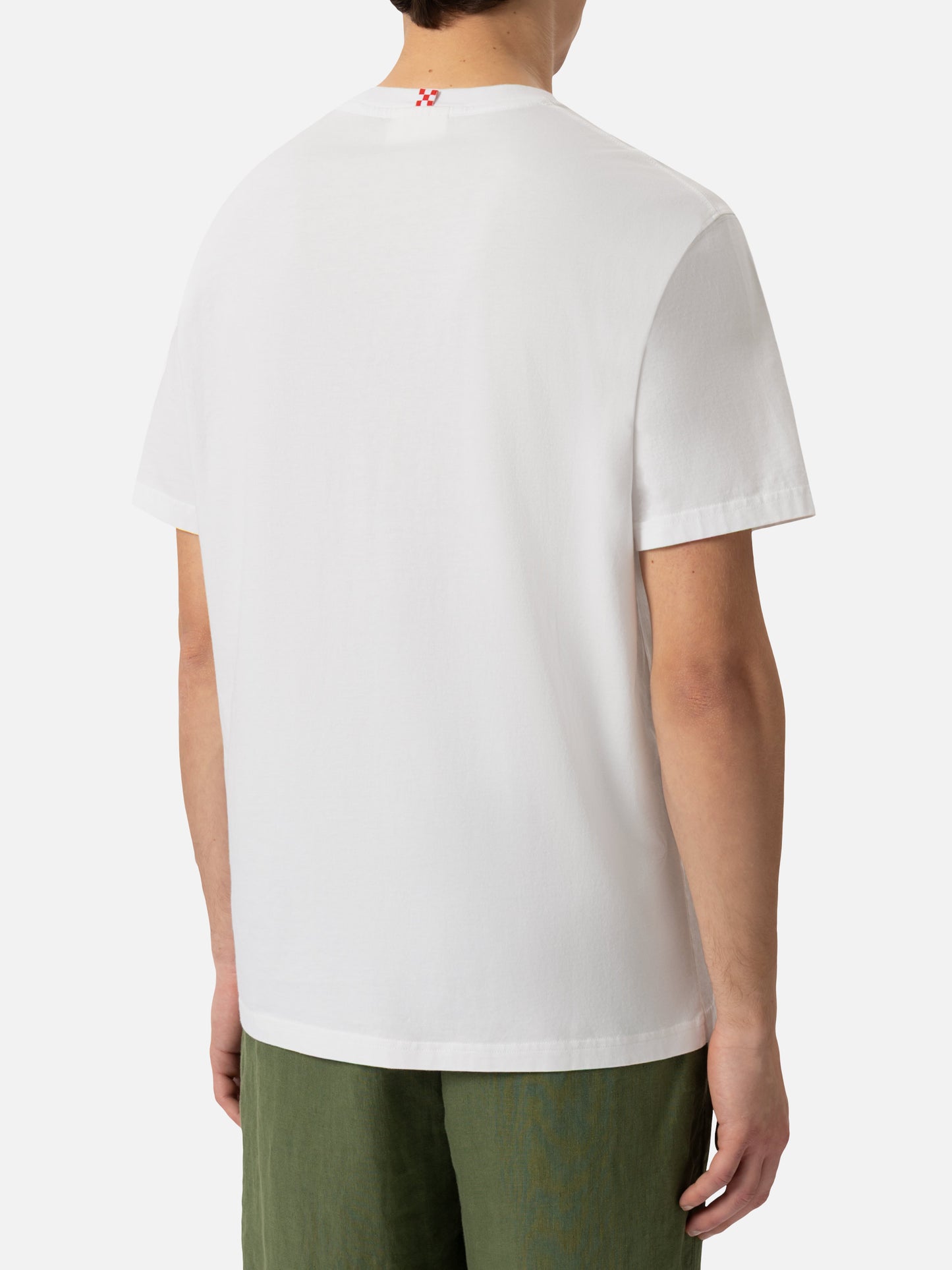 Baumwoll-T-Shirt mit Latin Rover-Stickerei