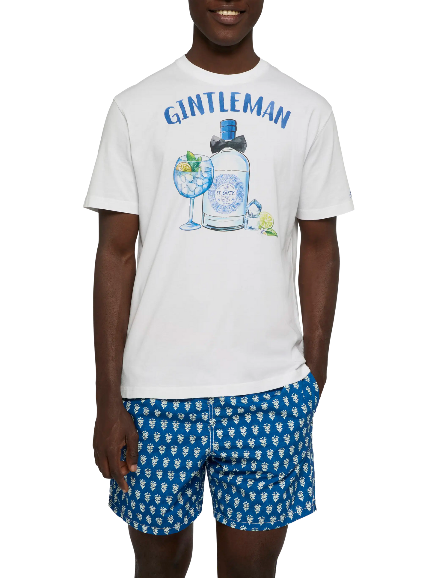 T-shirt Man in cotone con stampa "Gintleman"